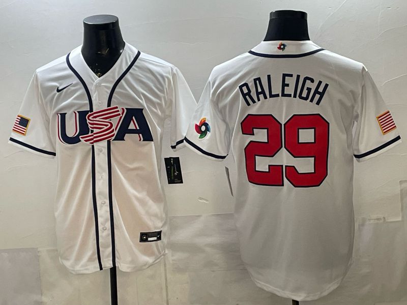 Men 2026 World Cub USA #29 Raleigh White Game Nike MLB Jersey style 009->->MLB Jersey